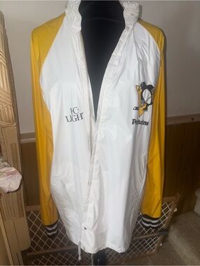 Vintage Pittsburgh Penguins Rain Coat Jacket XL Unisex Vinyl PENS Hockey Rare